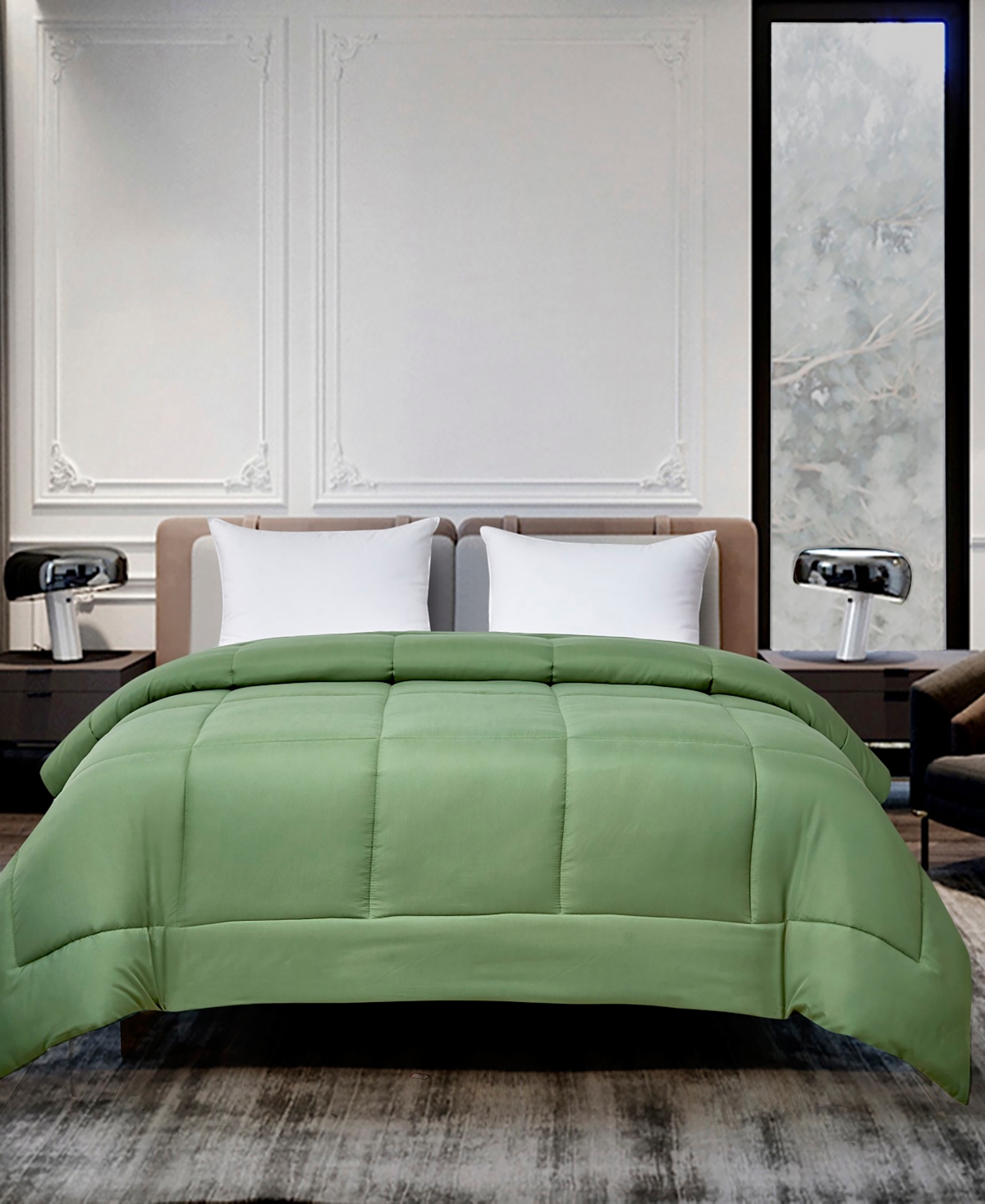 Royal Luxe Reversible Down Alternative Comforter, Full/queen, Exclusively At Macy's In Olive,sage