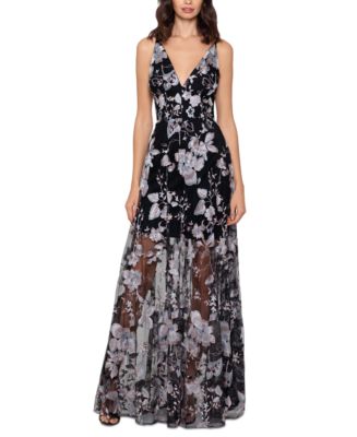 XSCAPE Embroidered Floral Gown - Macy's