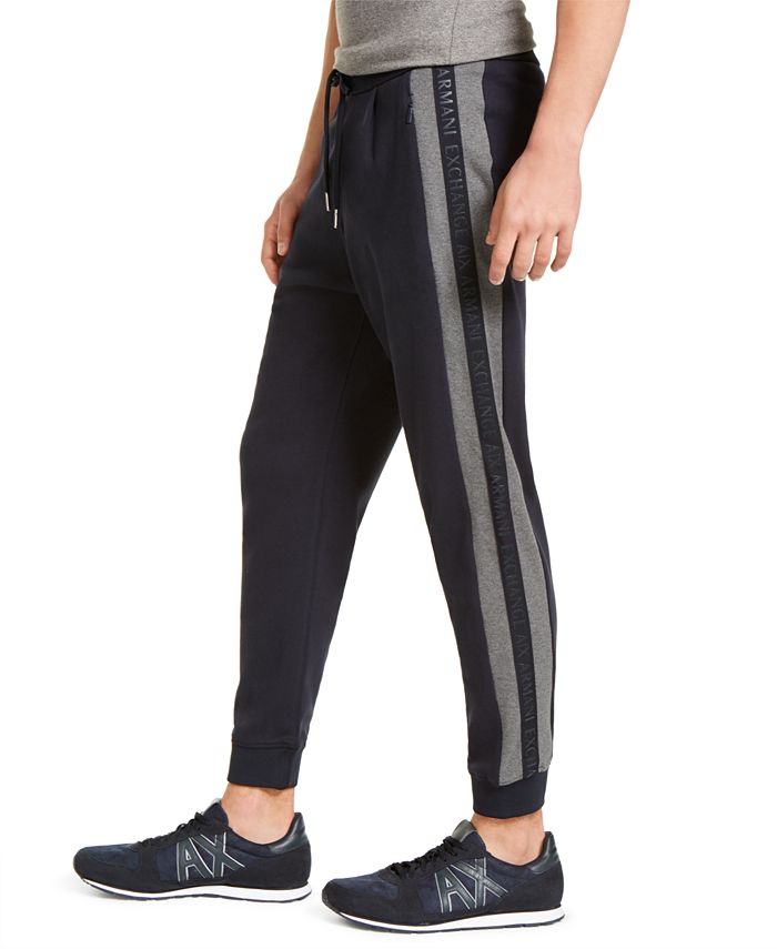 AX Armani Exchange Men's AthleticFit Logo Tape Knit Joggers Macy's