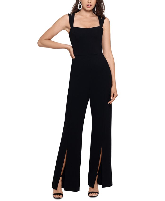 XSCAPE Double-Strap Wide-Leg Jumpsuit - Macy's