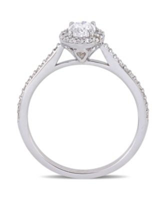 Oval Certified Diamond (3/4 ct. t.w.) Halo Engagement Ring in 14k White Gold