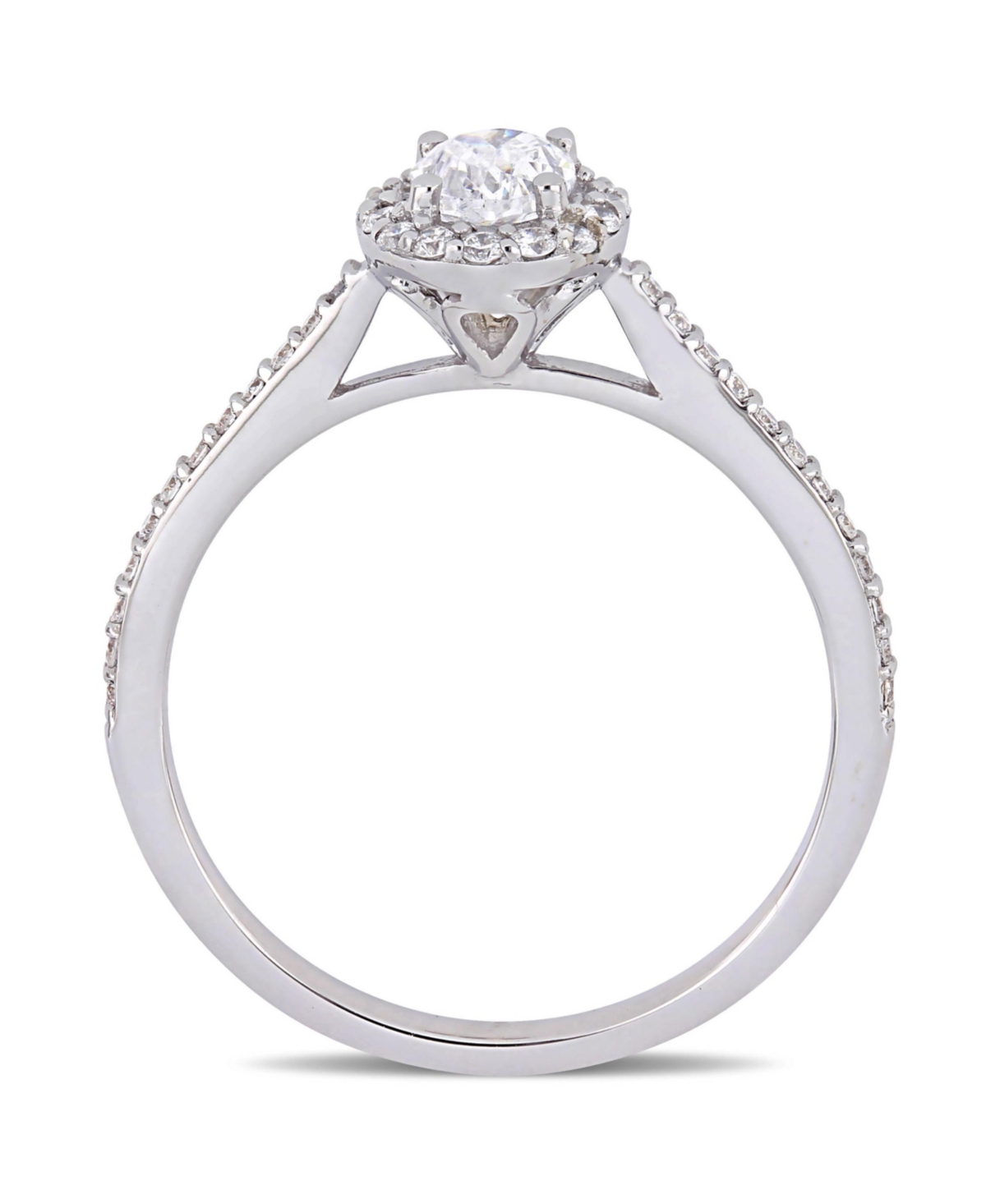 Oval Certified Diamond (3/4 ct. t.w.) Halo Engagement Ring in 14k- White Gold