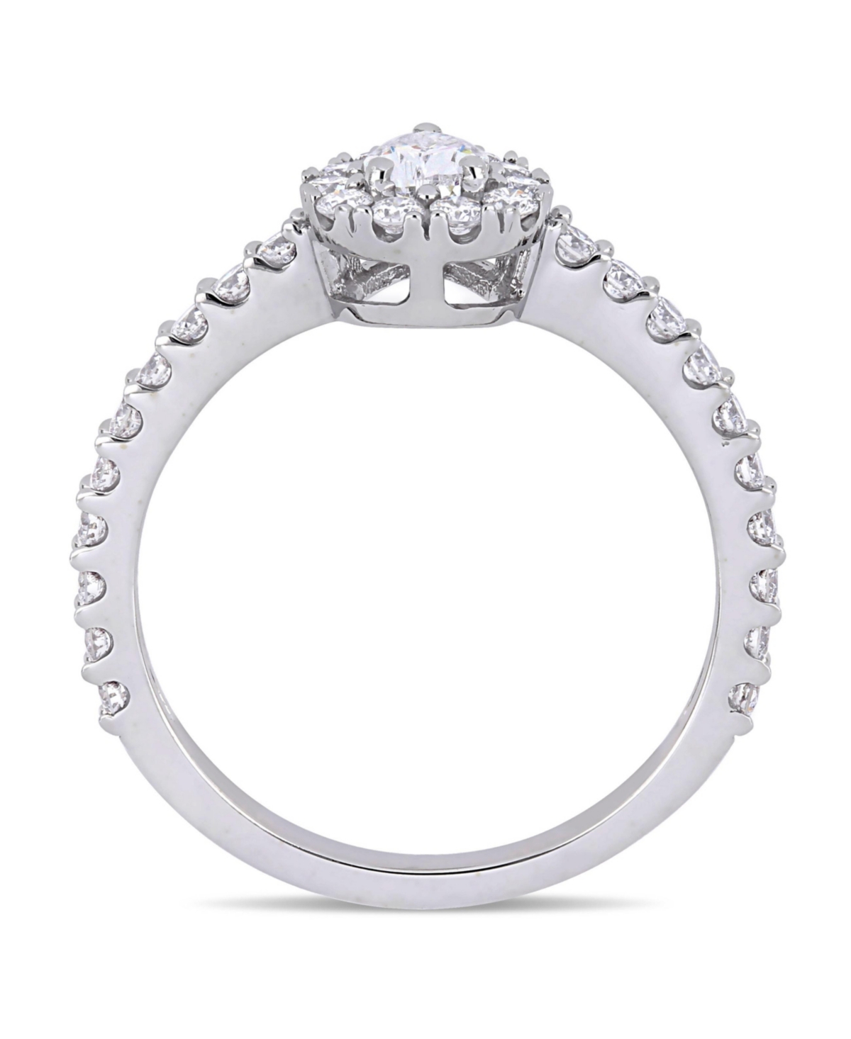 Pear Certified Diamond (1 ct. t.w.) Halo Engagement Ring in 14k- White Gold