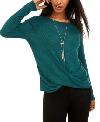 BCX Juniors' Twist-Front Rib-Knit 