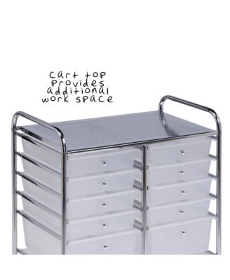 Honey Can Do Rolling Storage Cart and Organizer, 12 Plastic Drawers