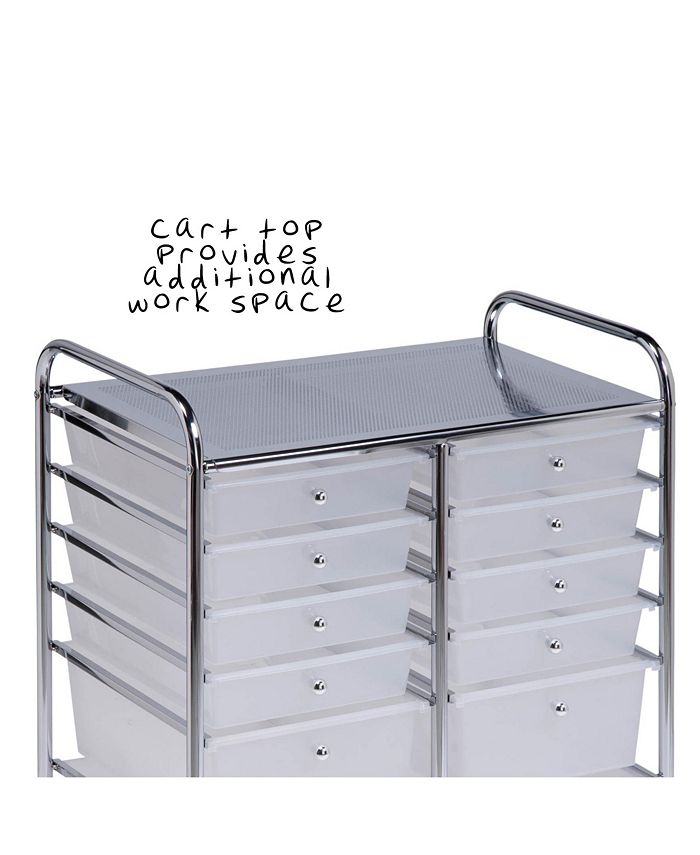 Honey Can Do Rolling Storage Cart and Organizer, 12 Plastic Drawers