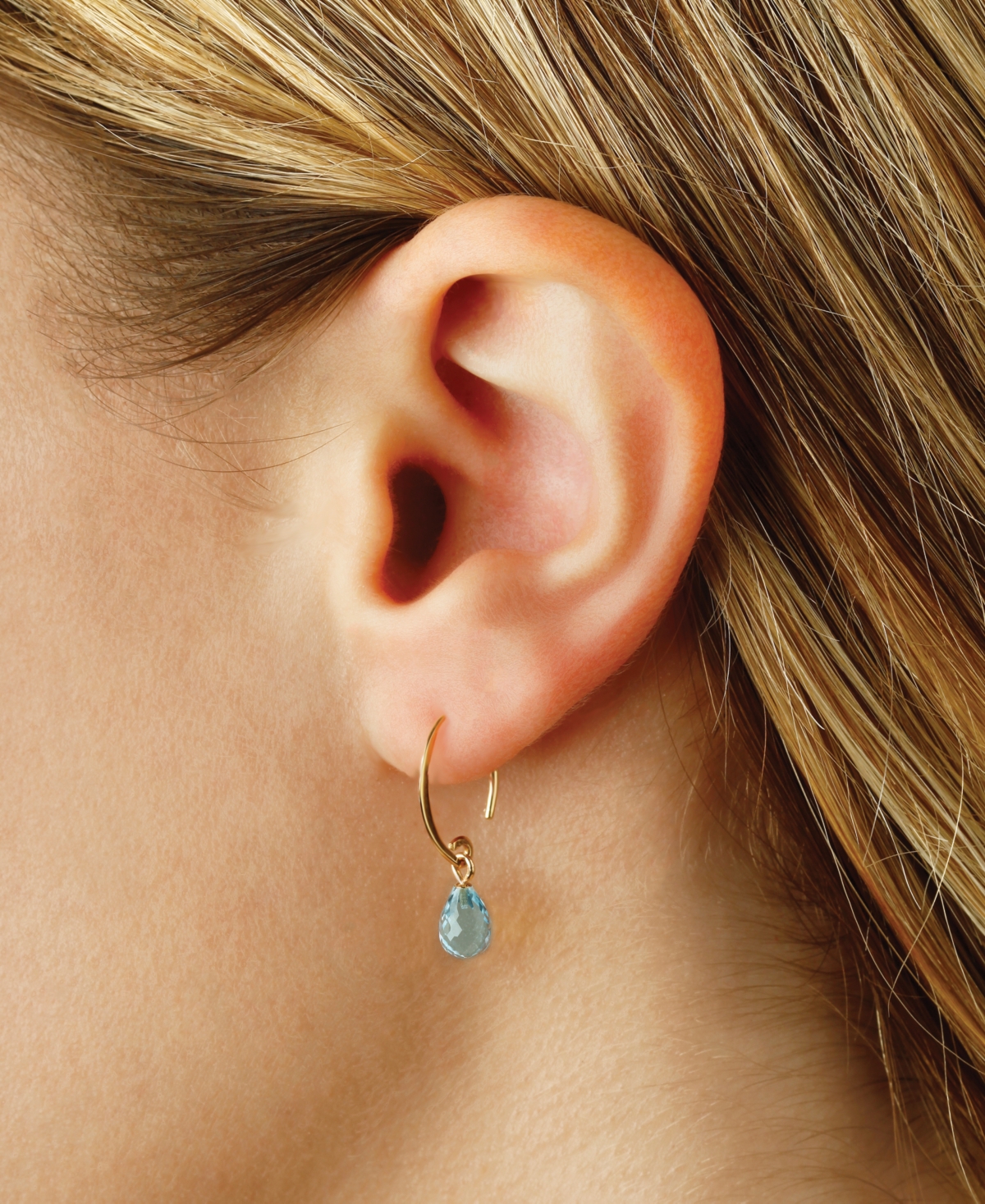 Gemstone Briolette Drop Earring in 14k Yellow Gold Available in Amethyst, Citrine, and Peridot.