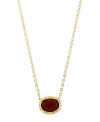 Gemstone Twist Gallery Necklace in 14k Yellow Gold