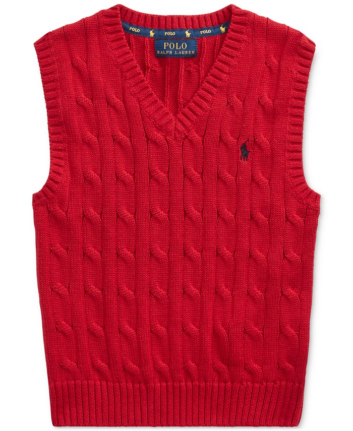 Polo Ralph Lauren Litte Boys Cable-Knit Cotton Sweater Vest & Reviews -  Sweaters - Kids - Macy's