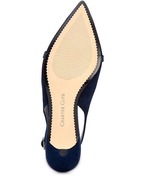 Charter Club Women�s Gilaa Bling Bow Slingback Pumps