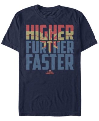Marvel Men's Captain Marvel Higher Further Faster Quote, Short Sleeve T-shirt