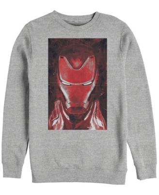 Marvel Men's Avengers Endgame Red Iron Man Poster, Crewneck Fleece