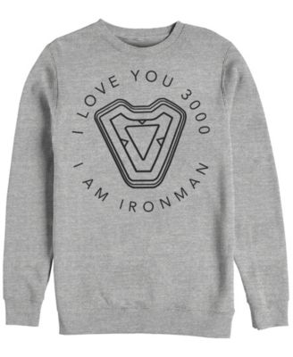 Marvel Men's Avengers Endgame Iron Man I Love You 3000, Crewneck Fleece