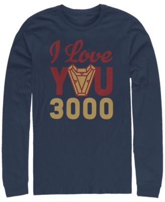Marvel Men's Avengers Endgame I Love You 300 Arc Reactor, Long Sleeve T-shirt