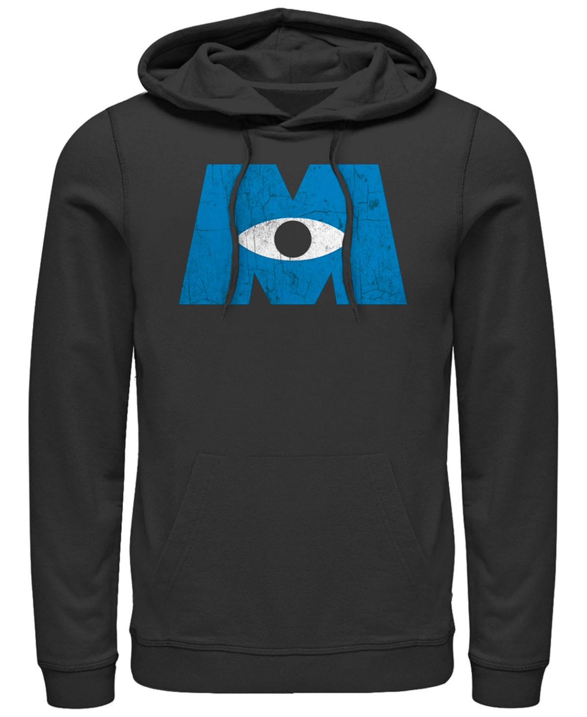 Disney Pixar Men's Monsters Inc. Eye Logo, Pullover Hoodie - Black