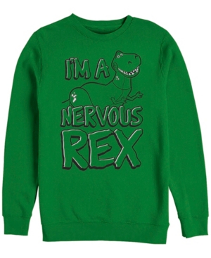Disney Men's Toy Story Nervous Rex Crewneck Fleece