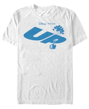 Disney Pixar Men's Up Blue Balloon House Logo Short Sleeve T-Shirt