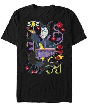 Disney Men's Sleeping Beauty Maleficent Playing Card Short Sleeve T-Shirt