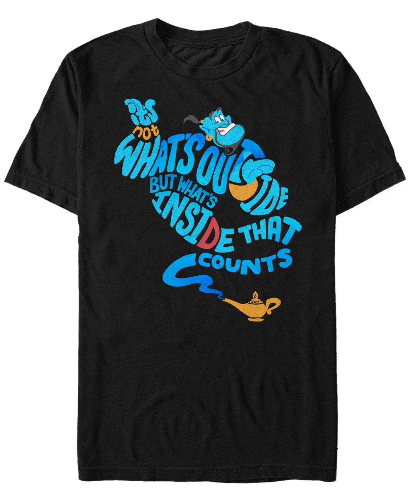 Мужская футболка Fifth Sun Disney Aladdin Genie Out Bottle Quote, Short Sleeve, цвет: Чёрный — фото 1