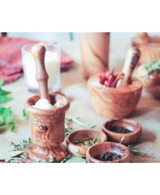 Wooden Spice Bowls, Set of 3 Mini Bowls