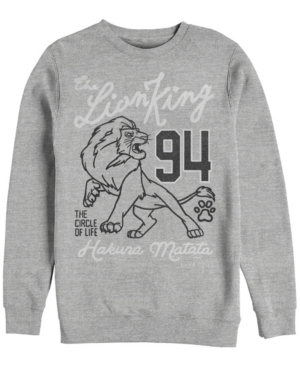 Disney Men's Lion King Simba Collegiate 94 Crewneck Fleece