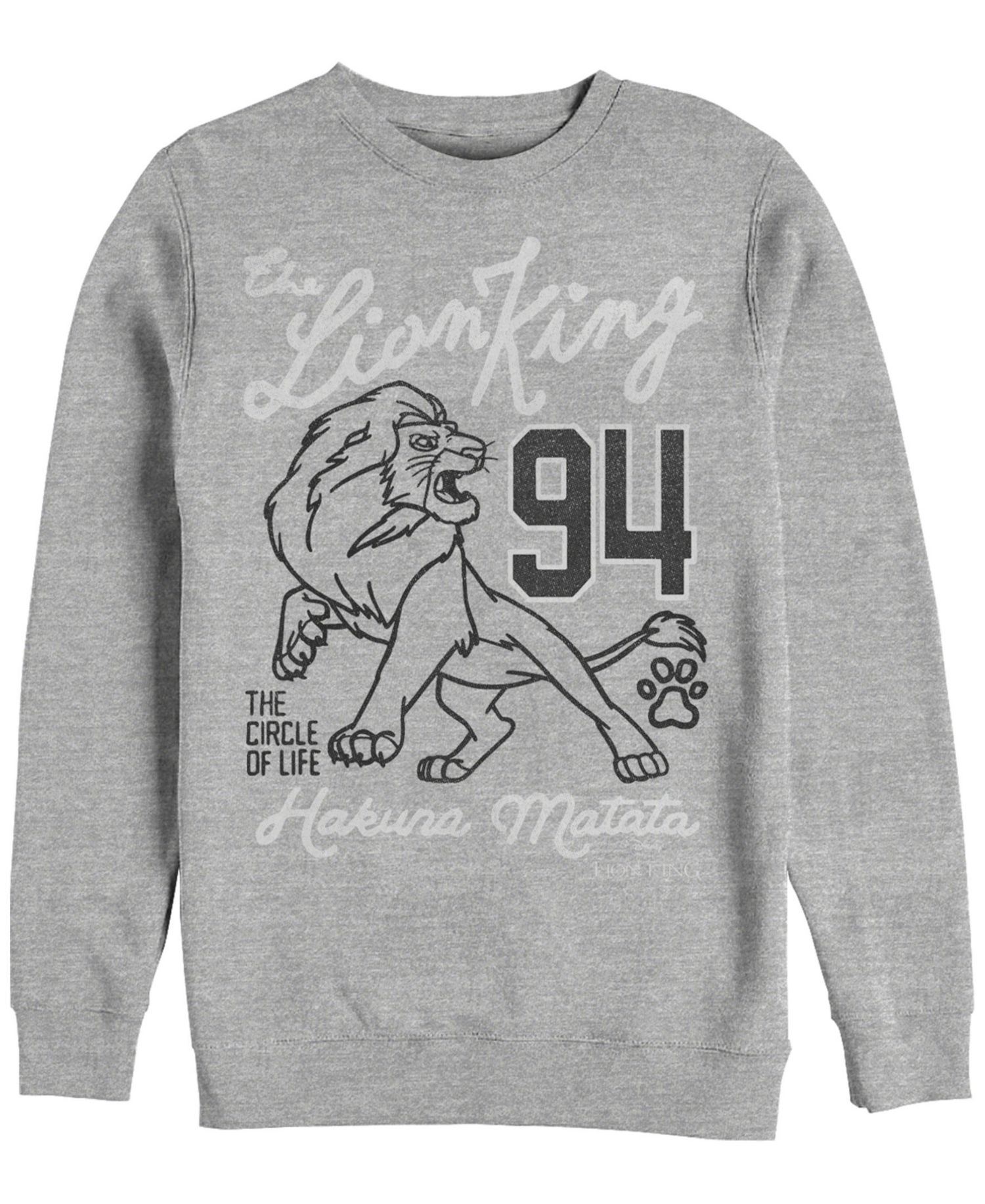 Disney Men's Lion King Simba Collegiate 94, Crewneck Fleece