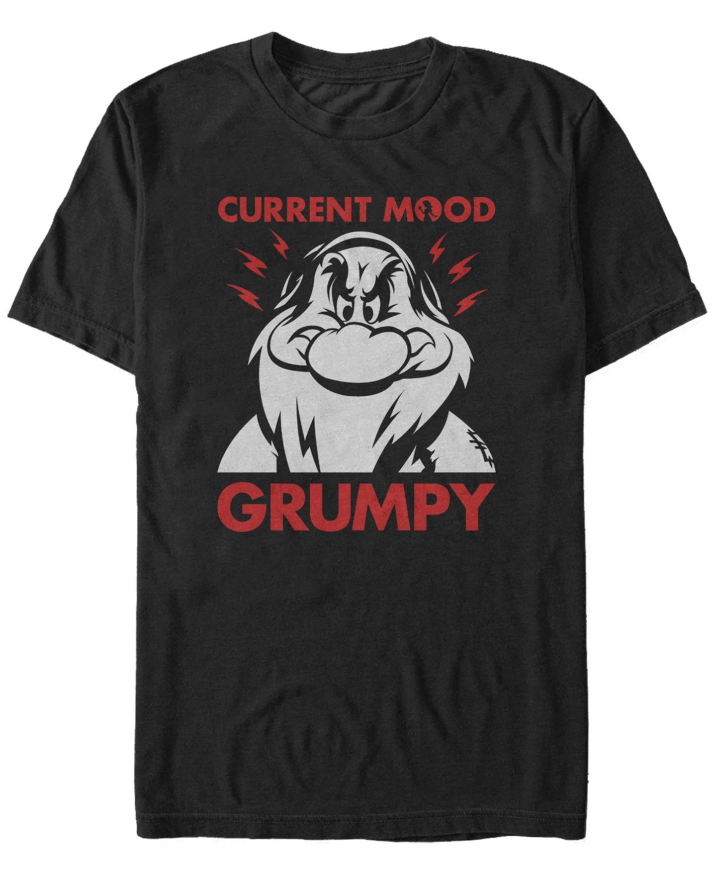 Мужская футболка Fifth Sun Disney Snow White and the Seven Dwarfs Current Mood Grumpy, Short Sleeve, цвет: Чёрный — фото 1