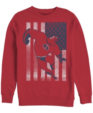 Disney Men's The Incredibles American Flag Crewneck Fleece