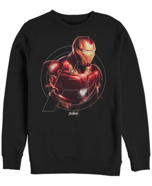 Marvel Men's Avengers Endgame Iron Man Centered Logo Crewneck Fleece