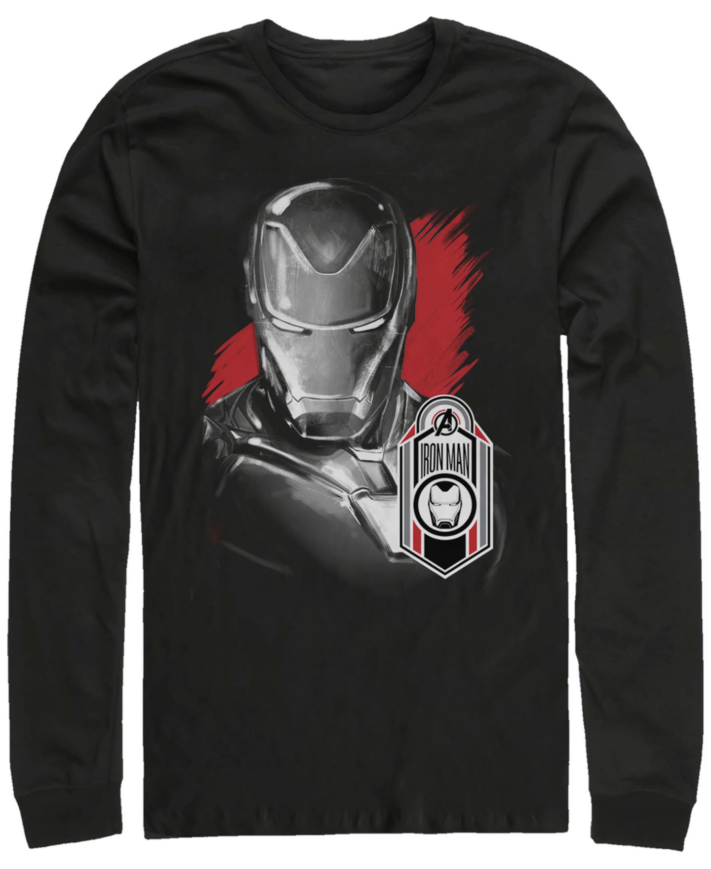 Мужская футболка Fifth Sun Marvel Avengers Endgame Iron Man Tag Logo, Long Sleeve, цвет: Чёрный — фото 1