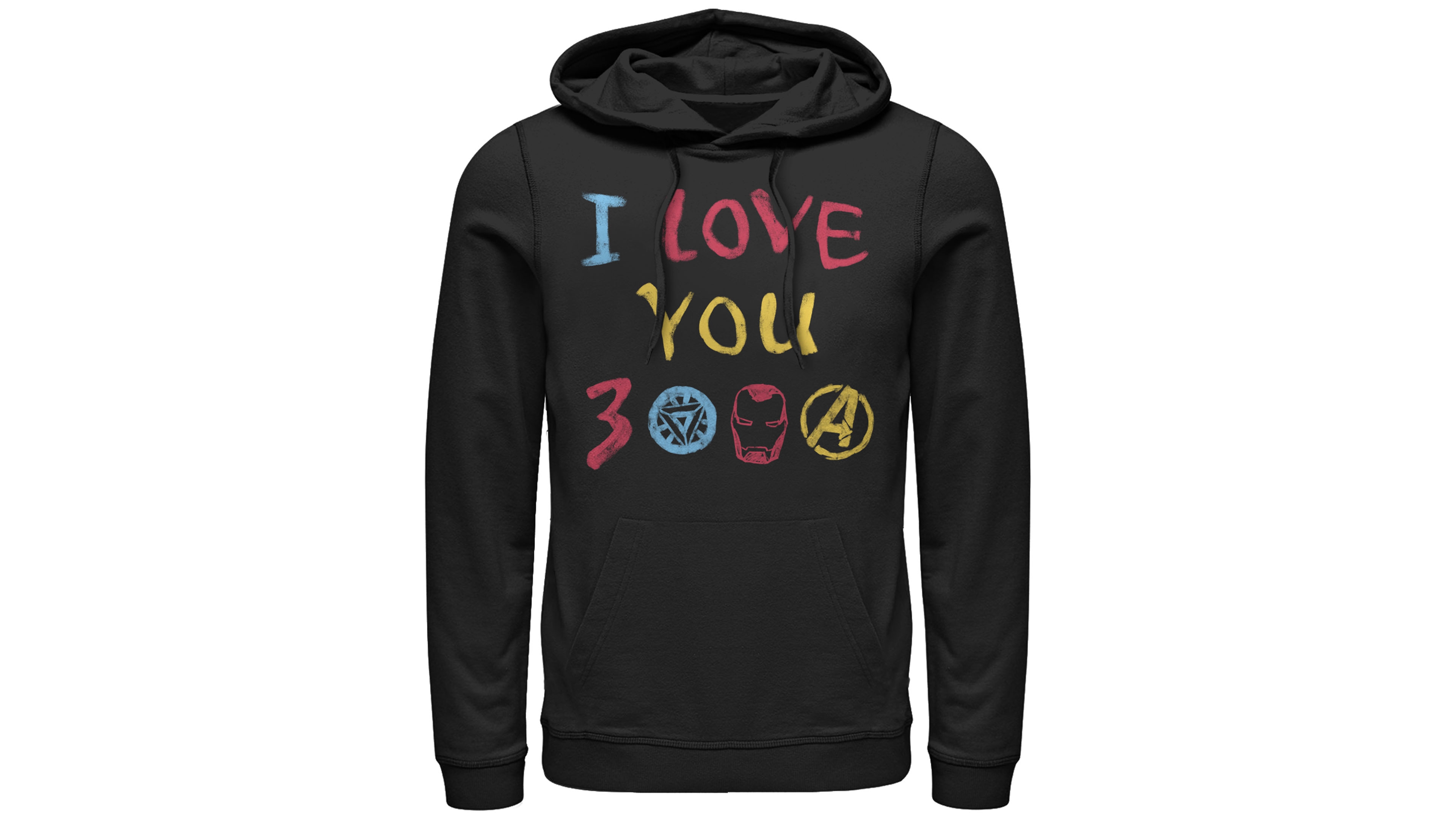 Marvel Men's Avengers Endgame Iron Man Hand Drawn I Love You 3000, Pullover Hoodie