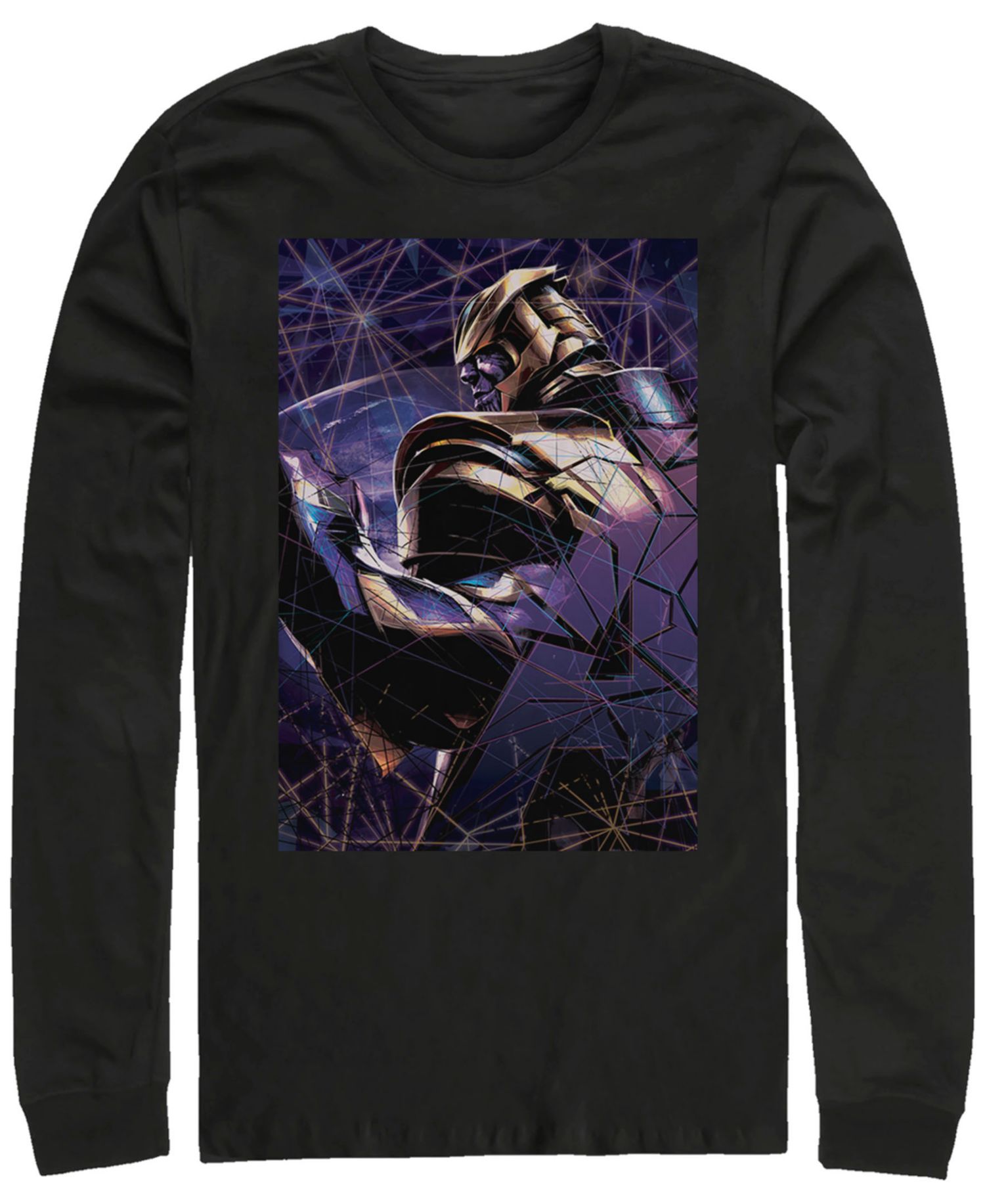 Marvel Men's Avengers Endgame Thanos Galaxy Shattered Glass, Long Sleeve T-shirt