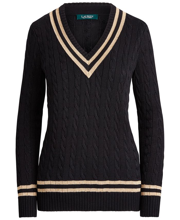 Lauren Ralph Lauren Metallic Cricket Sweater - Macy's
