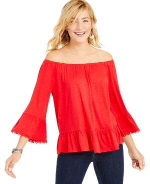 image of Style & Co Off-The-Shoulder Bell-Sleeve Top, Created for Macy-s