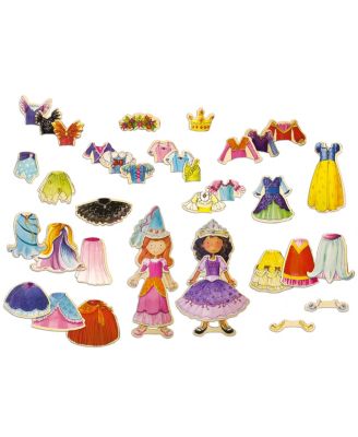 T.S. Shure Daisy Girls Princesses Wooden Magnetic Dress-Up Dolls