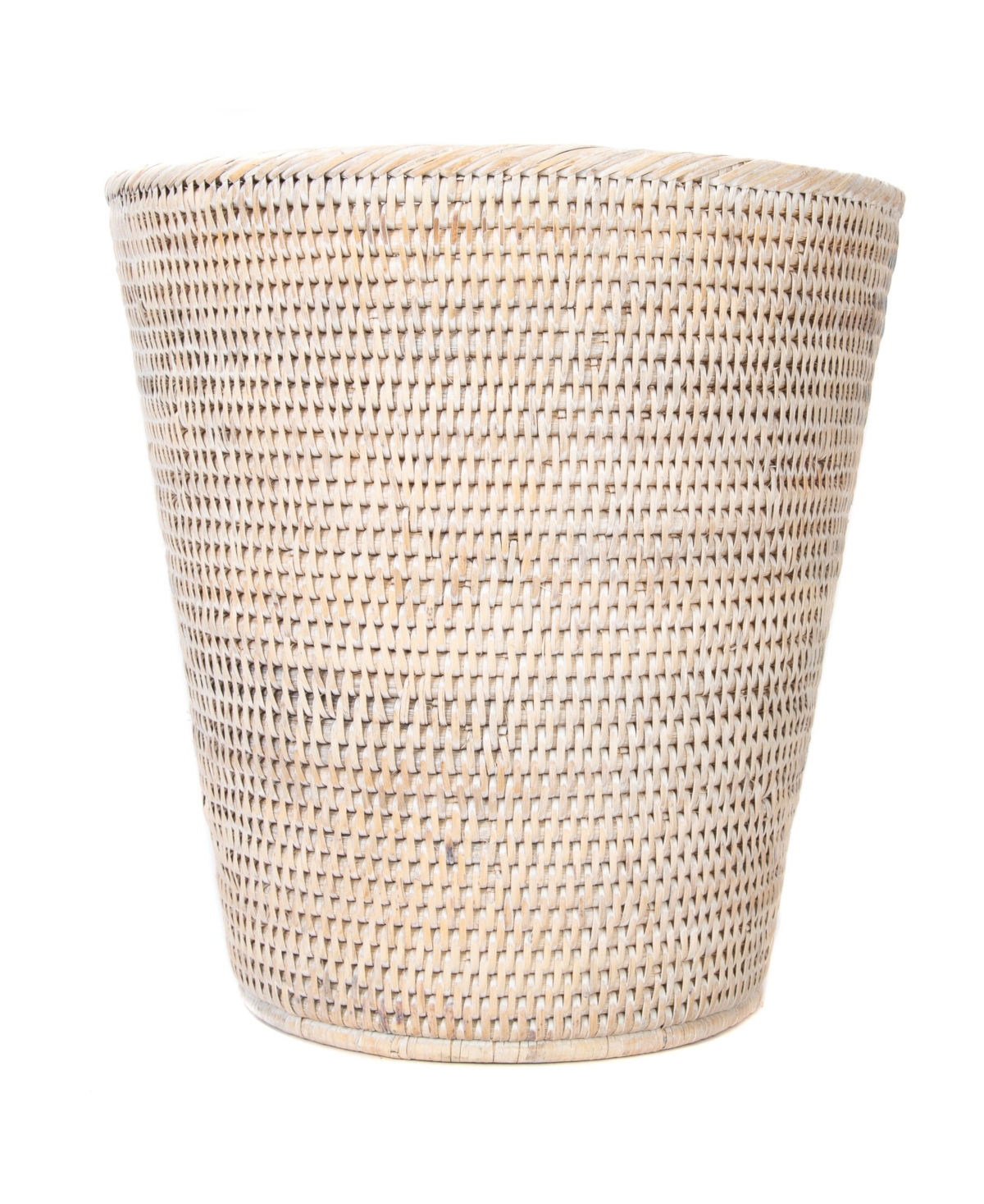 Artifacts Trading Company Artifacts Rattan Round Taper Waste Basket In Off-white