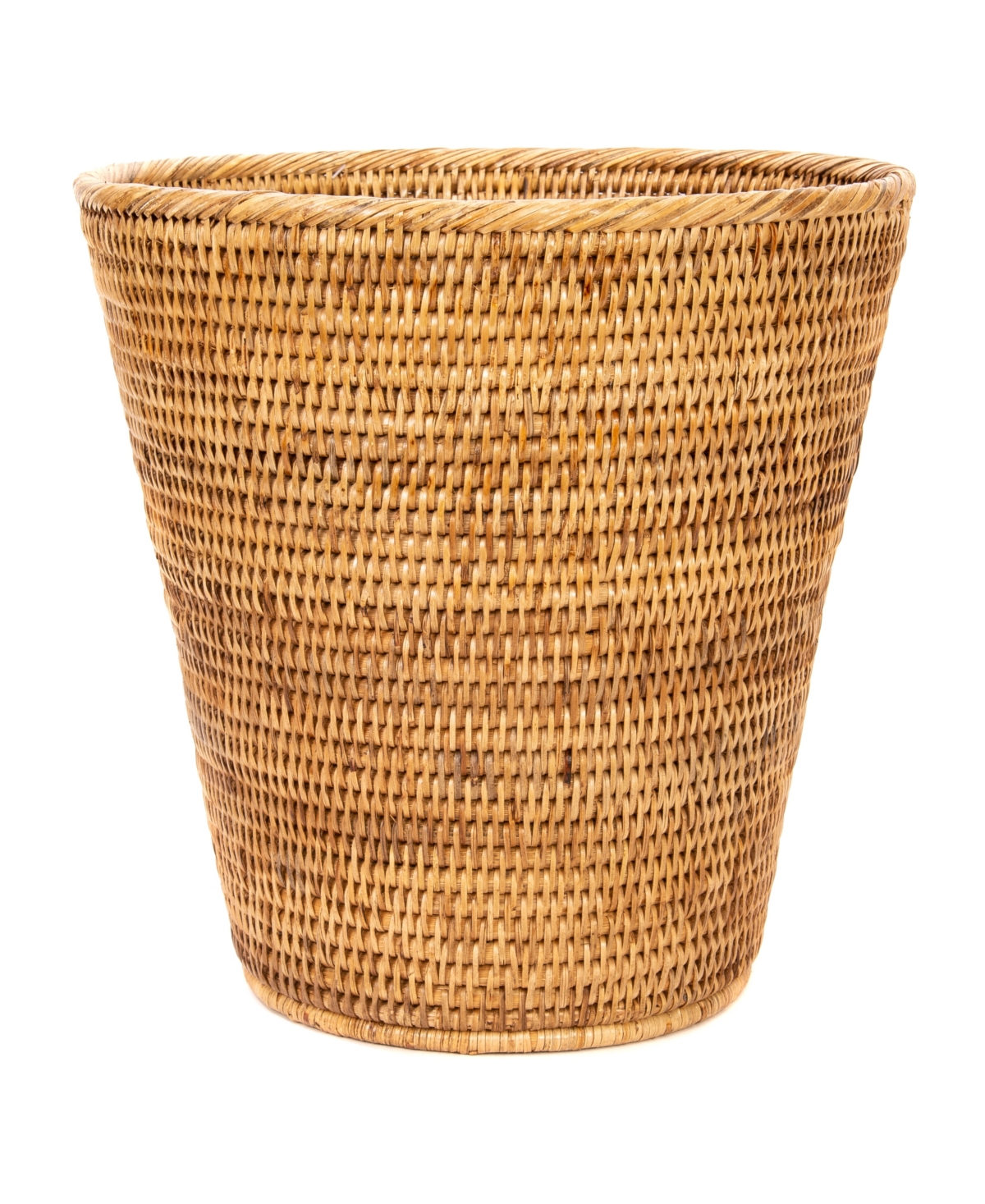 Artifacts Trading Company Artifacts Rattan Round Taper Waste Basket In Honey Brown