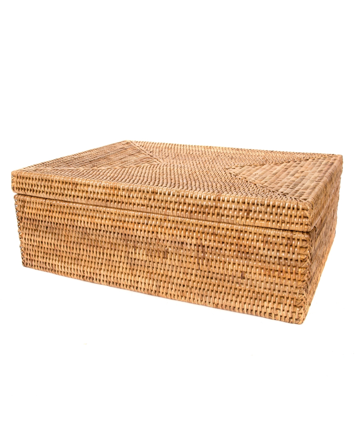 Artifacts Trading Company Rattan Storage Box with Lid Flat Legal File Organizer
