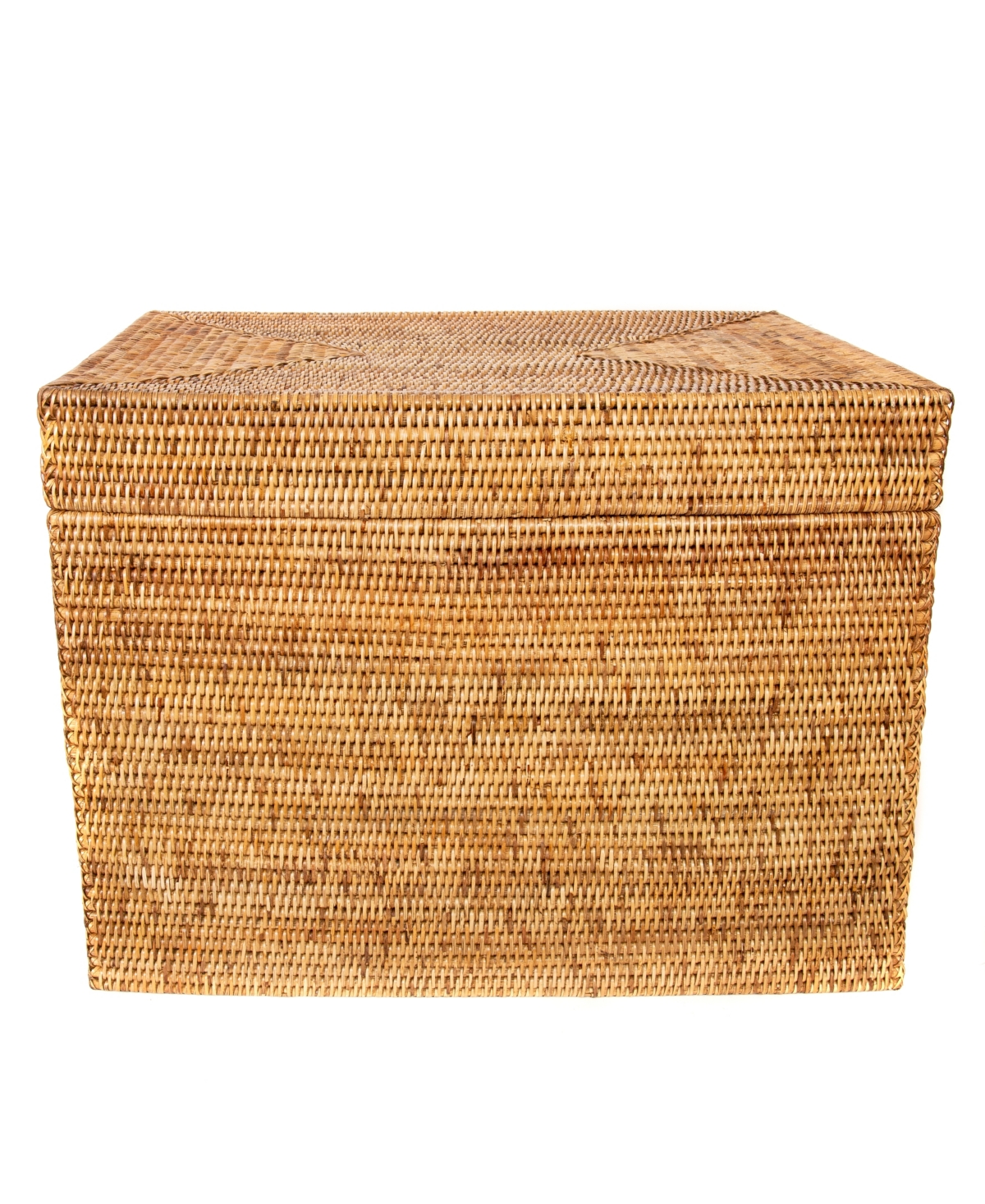 Shop Artifacts Trading Company Artifacts Rattan Rectangular Hinged Chest In Honey Brown