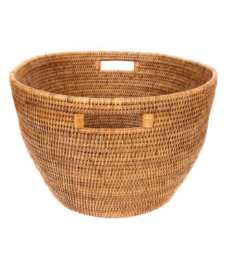 Artifacts Trading Company Rattan Laundry Basket with Cutout Handles