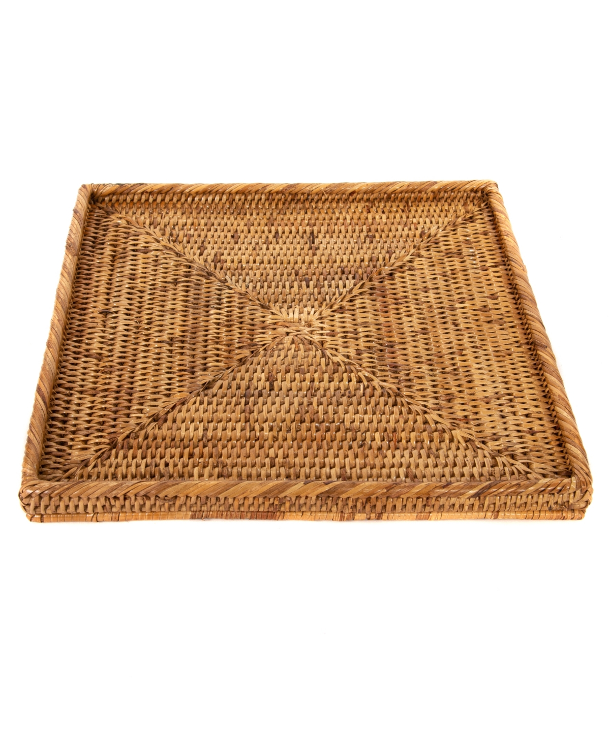 Artifacts Trading Company Artifacts Rattan Square Flat Tray In Honey Brown