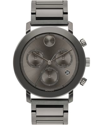 Movado - Men's Swiss Chronograph Bold Evolution Gray Ion-Plated Steel Bracelet Watch 42mm
