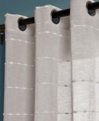 Lush Decor Farmhouse Textured Grommet Sheer Window Curtain Panels