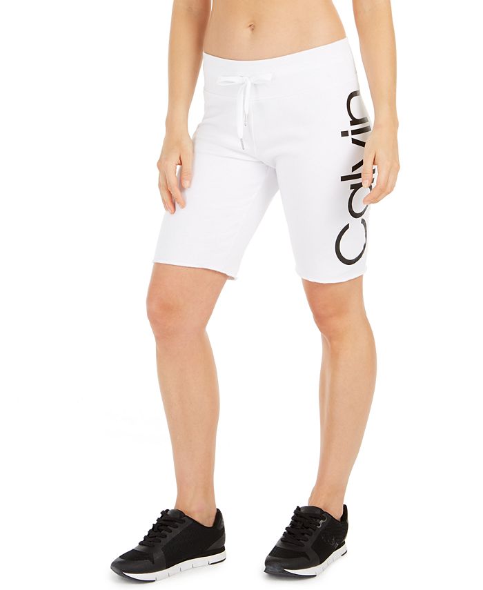 Calvin Klein Logo Terry Bermuda Shorts & Reviews - Shorts - Women - Macy's
