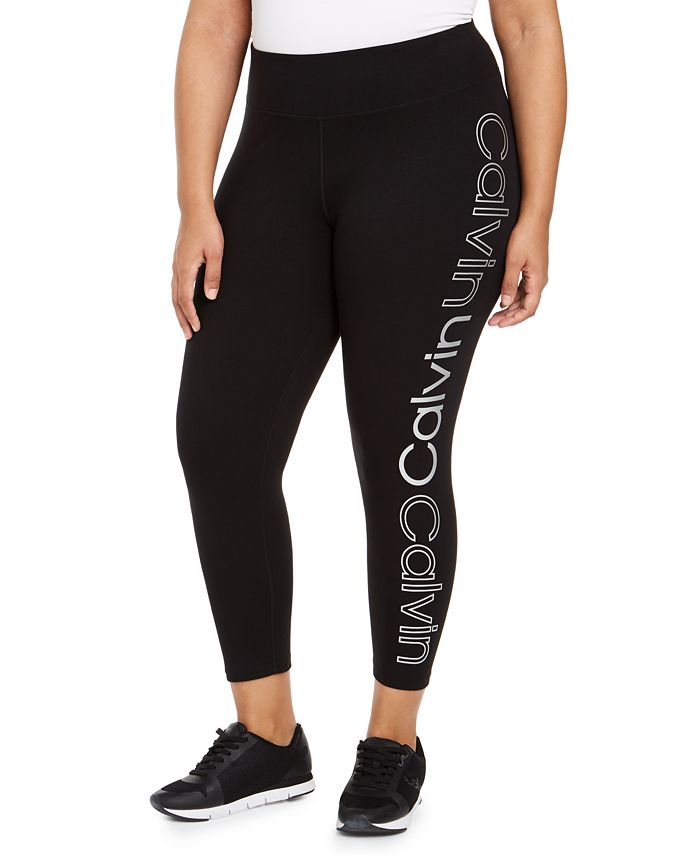 Calvin Klein Plus Size Logo-Print Leggings & Reviews - Pants & Capris -  Plus Sizes - Macy's