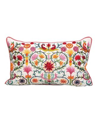 carol & frank - Pippa Decorative Embroidered Pillow, 14" x 22", Multi