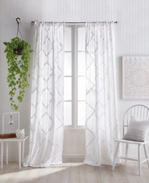 Peri Home Chenille Lattice 50"x95" Backtab Window Panel In White
