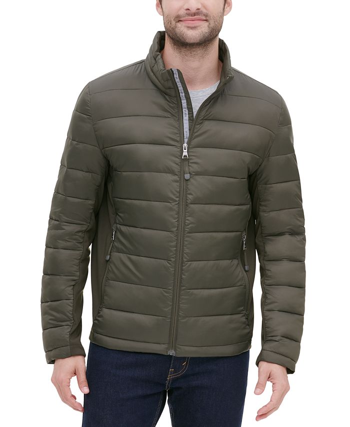 GUESS Men's Lightweight Puffer Jacket with Side Panels & Reviews ...