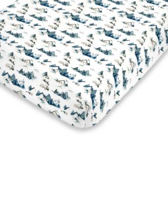 Mountain Watercolor Fitted Crib Sheet