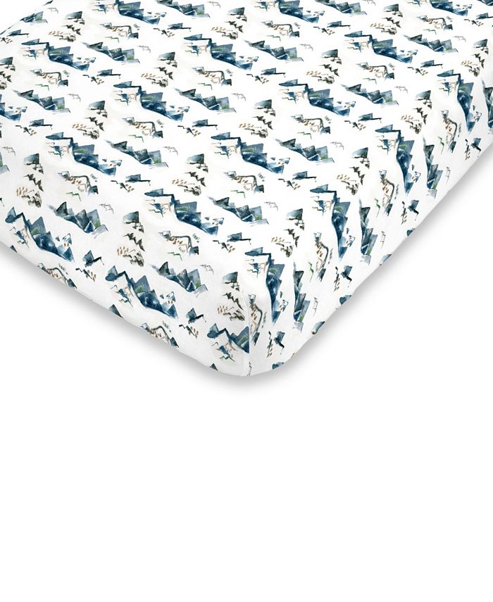NoJo - Mountain Watercolor Fitted Crib Sheet